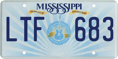 MS license plate LTF683