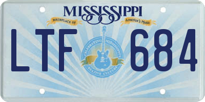 MS license plate LTF684