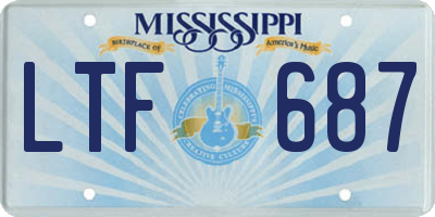 MS license plate LTF687