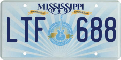 MS license plate LTF688