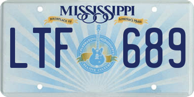 MS license plate LTF689