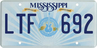 MS license plate LTF692