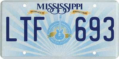 MS license plate LTF693