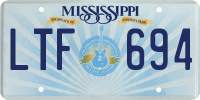 MS license plate LTF694