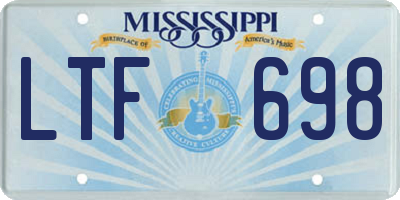 MS license plate LTF698
