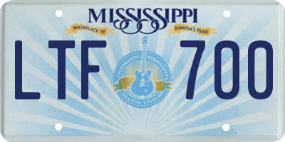 MS license plate LTF700