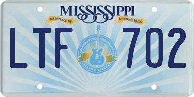 MS license plate LTF702