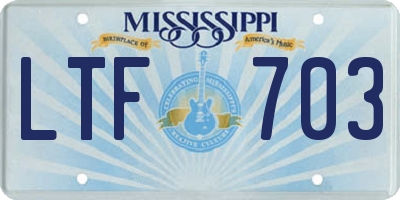 MS license plate LTF703