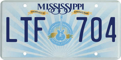 MS license plate LTF704