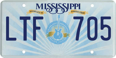 MS license plate LTF705