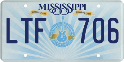 MS license plate LTF706