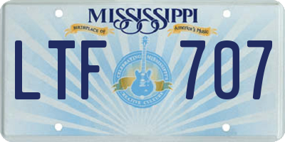MS license plate LTF707