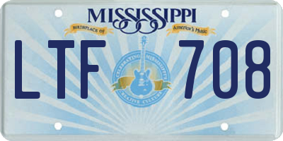 MS license plate LTF708