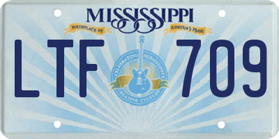 MS license plate LTF709