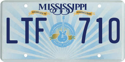 MS license plate LTF710