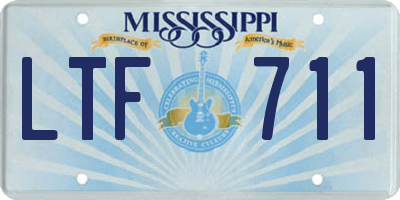 MS license plate LTF711