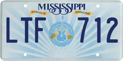 MS license plate LTF712