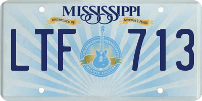 MS license plate LTF713