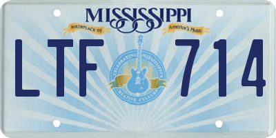 MS license plate LTF714
