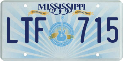 MS license plate LTF715