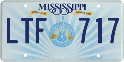 MS license plate LTF717