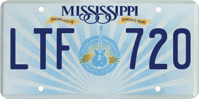 MS license plate LTF720