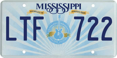 MS license plate LTF722