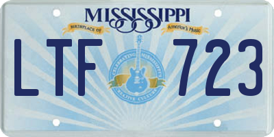 MS license plate LTF723