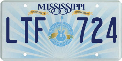 MS license plate LTF724