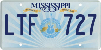 MS license plate LTF727