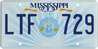 MS license plate LTF729