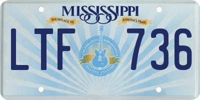 MS license plate LTF736