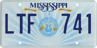 MS license plate LTF741