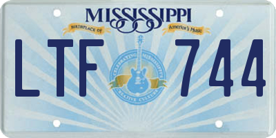 MS license plate LTF744
