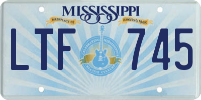 MS license plate LTF745