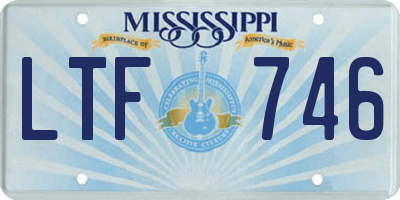 MS license plate LTF746
