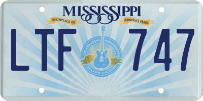 MS license plate LTF747