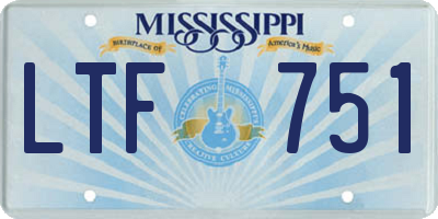 MS license plate LTF751