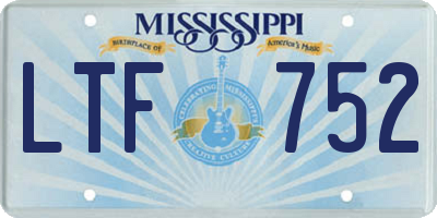 MS license plate LTF752