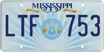 MS license plate LTF753