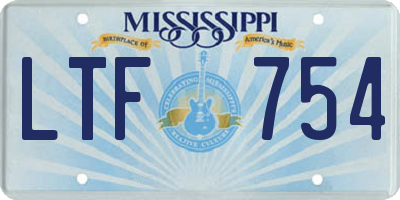 MS license plate LTF754