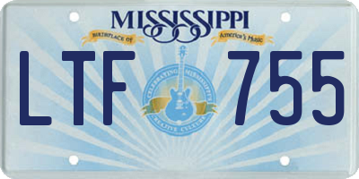 MS license plate LTF755