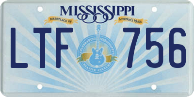 MS license plate LTF756
