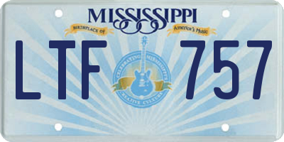 MS license plate LTF757
