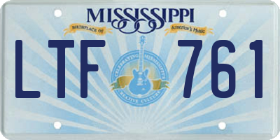 MS license plate LTF761