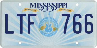 MS license plate LTF766
