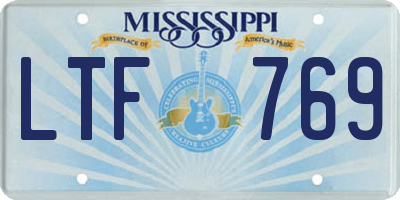 MS license plate LTF769