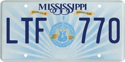 MS license plate LTF770