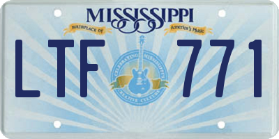 MS license plate LTF771