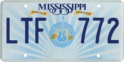 MS license plate LTF772